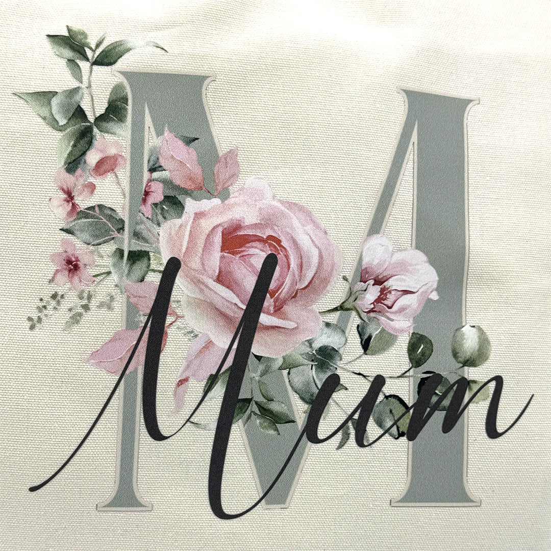 M for Mum Floral Cushion