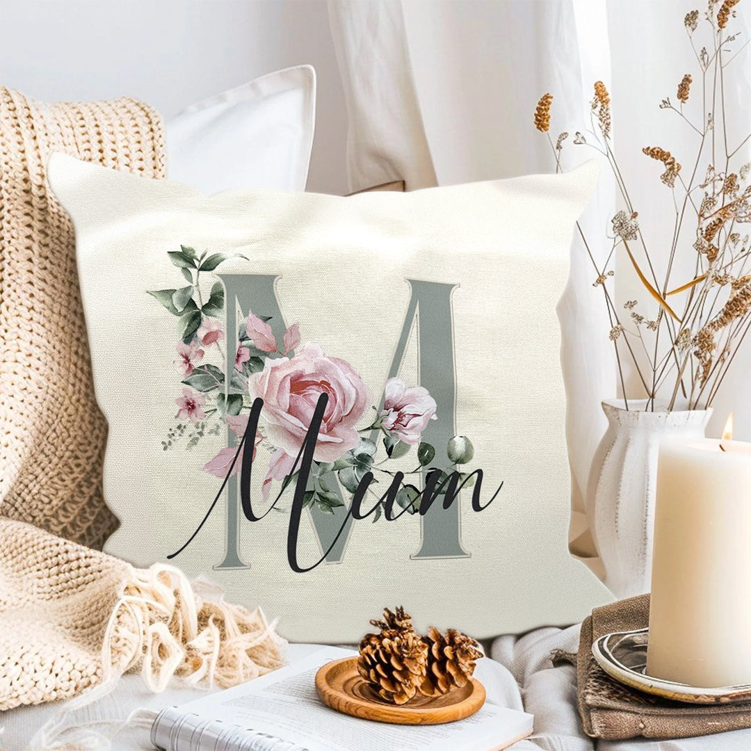 M for Mum Floral Cushion