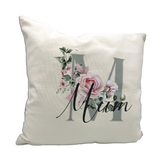 M for Mum Floral Cushion