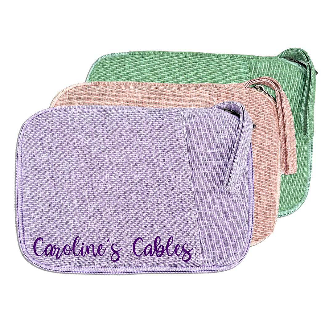 Personalised Cable or Accessory Case - Pastel Colours