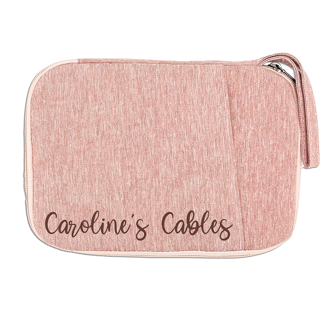 Personalised Cable or Accessory Case - Pastel Colours