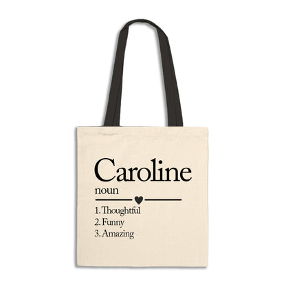 Personalised Name Definition Tote Bag