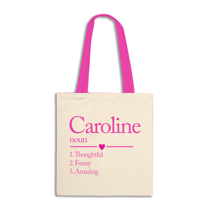 Personalised Name Definition Tote Bag